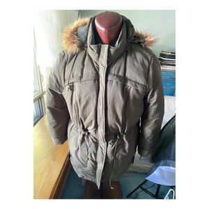 Reitman's Hooded Parka Fleece Lined Down Fill Faux Fur Trim Adjustable Sz 3X